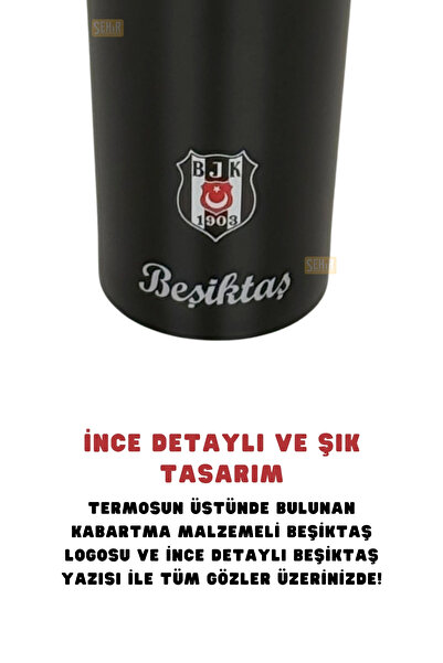 Beşiktaş Lisanslı Çelik Termos Kilitli Mug