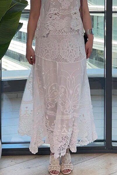 Suziş Fusta lungă EKRU COLOR DETAILED M38570