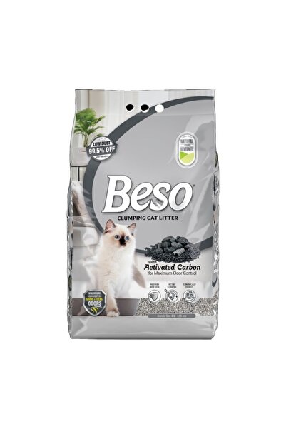 Beso رمل قطط متكتل مع كربون نشط، 10 لترات