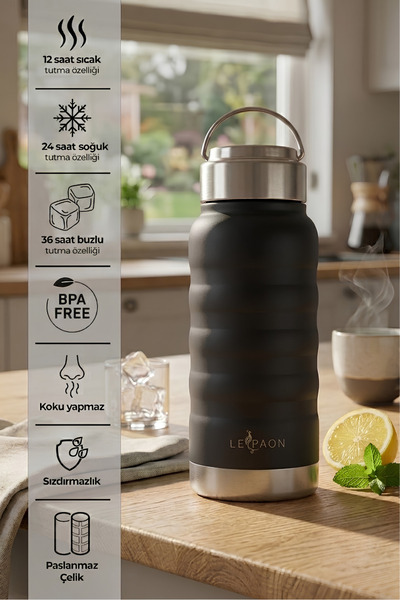 Le Paon Paslanmaz Çelik 400 ml Matara Termos Sızdırmaz 6 Saat Sıcak 12 Saat S...