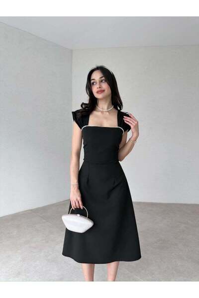 MODA DURAĞI Sequin Pearl Detailed Midi Evening Dress Homecoming Dress