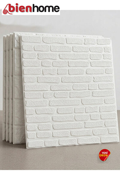 Bien Home 70x77 Cm Beyaz Dağınık Taş 0,54M² 3d Kendinden Yapışkanlı Tuğla Duv...