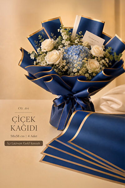 OLİ Art Çiçek Kağıdı laciver opp Kenarlı 4 Adet Yapay Çiçek Kuru Çiçek Canlı ...