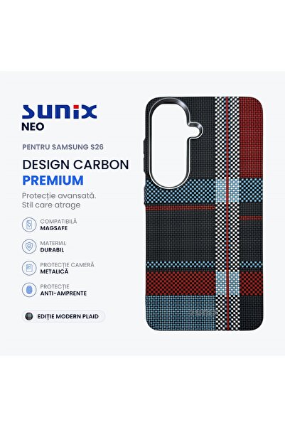 Sunix Husa Neo pentru Samsung S26 S942, Compatibila MagSafe, Design Carbon Pr...