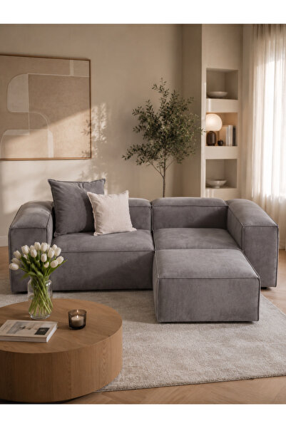 ERİZA Relax Soft 3 Modül (antrisit) Babyface 27 (2 köşe, 1 puf)