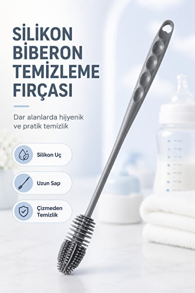 Fresh Moon Biberon Temizleme Fırçası Bebek Suluk Şişe Yıkama Aparatı Silikon ...