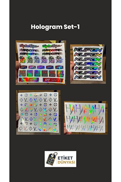 Hologram 4 lü set Motorsiklet Çok Amaçlı Sticker