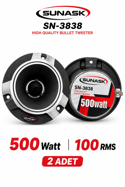 SUNASK Sn-3838 10 Cm 500 Watt 100 Rms Dome Twitter Twieeter 2 Adet ( 1. Sınıf...