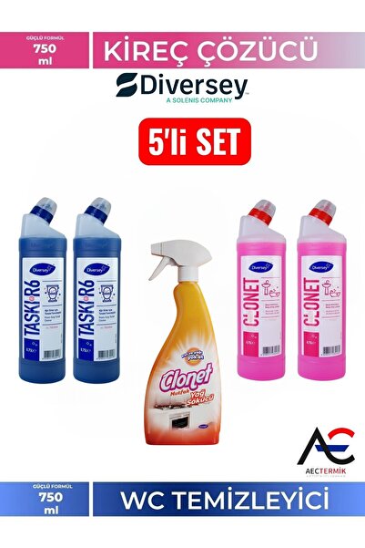Diversey Clonet Temizlik Paketi 1 Adet Mutfak + 2 Adet Banyo + 2 Adet Tuvalet...