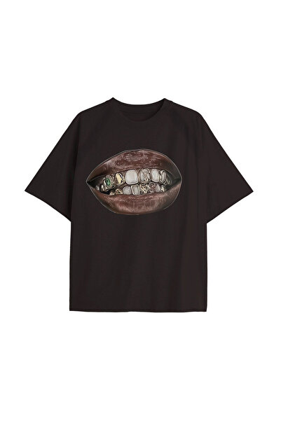 Tarzsokak Adrift Cool Art Black One Grillz majica - Štampano Oversize kroj Le...