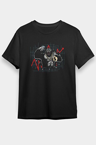 Adrift Ko Buta Broker Gorilla Printed Unisex Μαύρο T-Shirt T14368