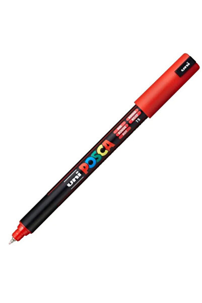 POSCA Marker UNI Posca, 0.7 mm, varf fin metalic, Rosu Metalizat