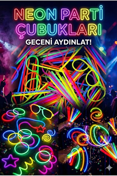 Tor Store 207 Parça Fosforlu Çubuk Seti Parti Doğum Günü İçin Gözlük Küpe Bil...