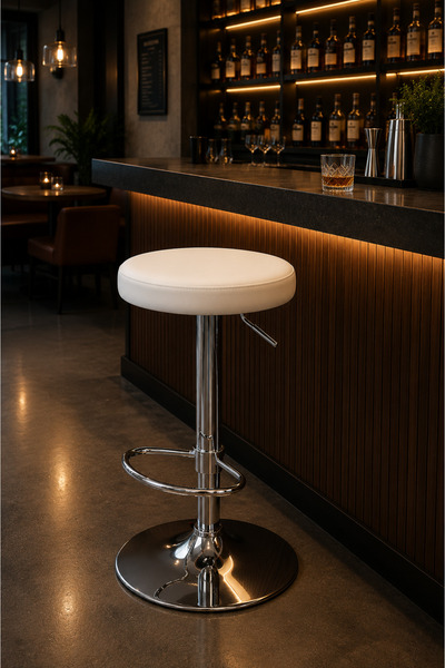 EVOFİSDUNYASİ Tiny Bar Taburesi Beyaz