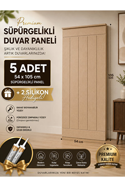 petels Dekoratif Duvar Paneli ( 54 X 105 Cm) Boyanabilir Ahşap Ham Mdf Duvar ...