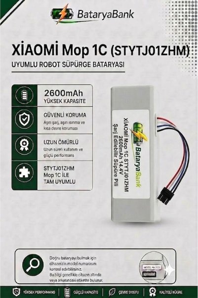 BataryaBank Mi Vacuum Mop 1C STYTJ01ZHM Robot Süpürge Bataryası 14.4V 2600mAh...