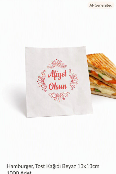 ecen ambalaj Hamburger, Tost Kağıdı Beyaz 13x13cm 1000 Adet