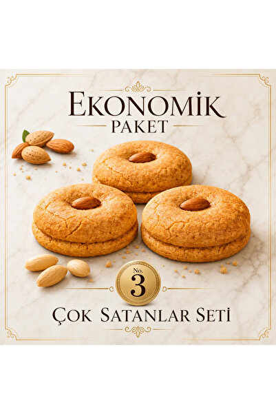 Arslanzade 3 adet Acıbadem Kurabiyesi 100g Avantaj Paketi