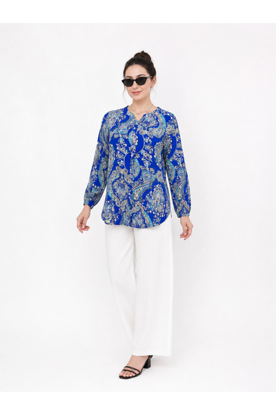 ELSEBUTİKTR Women's Comfortable Cut Cotton Viscose Tunic Shirt