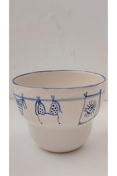 Handmade Sea Salt Beach stonware Kahve kupası 200ml