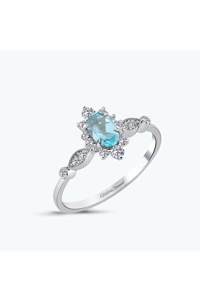 Altınbaş Pırlanta Mavi Topaz Oval Yüzük