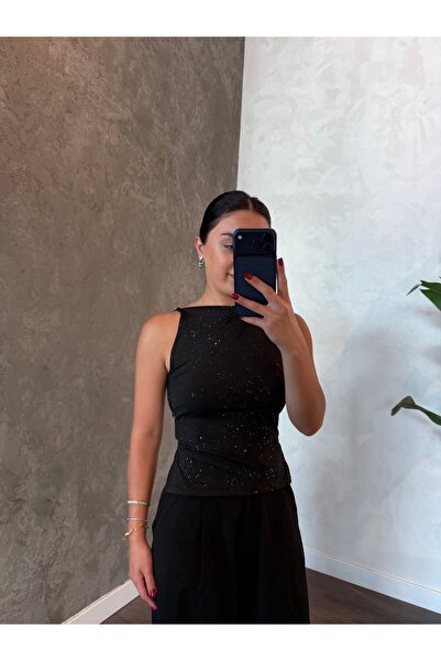 KECHİ WOMAN Sırt Dekolteli Parlak Bluz