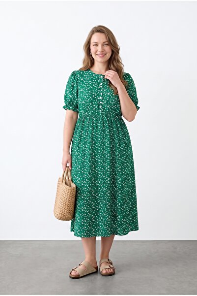 Stil Diva Flounced V-Neck Dress with Elastic Waist