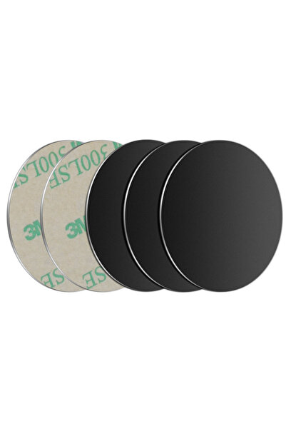 WSSHE 5pcs Black Round 5pcs Sticker Metal Plate Disk Iron Sheet for Magnet Mo...