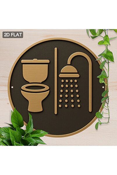 HELLOYOUNG 20x20cm 2D Bathroom Shower Sign Waterproof Aluminum Toilet & Showe...