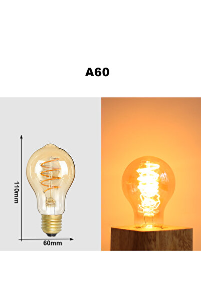 Choice 4W Yes Warm White A60 E27 LED Filament Light Bulb 220V 4W A60 ST64 T45...