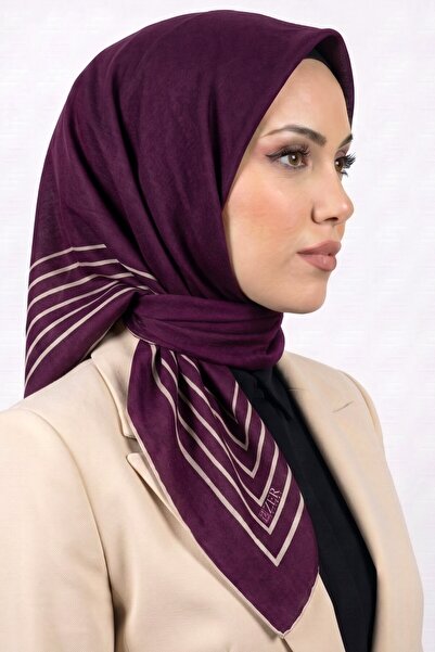 hadiora وشاح نسائي ناعم من القطن العضوي مخطط باللون البرتقالي