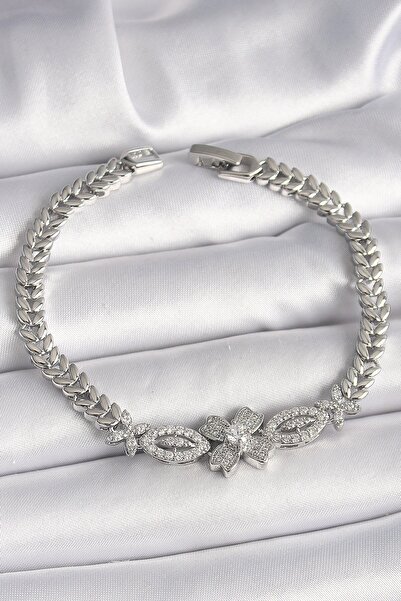 Inure Jewelry النحاس الفضة اللون الزركون حجر زهرة الشكل الشعير سلسلة نموذج سو...