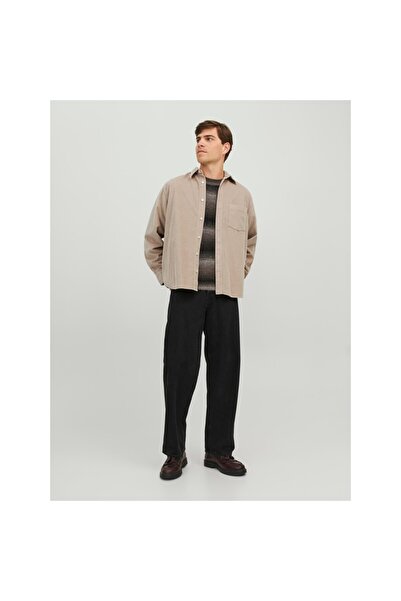 Jack & Jones Jack&Jones Erkek Oversize Kadife Gömlek - Uzun Kol - Minimalist