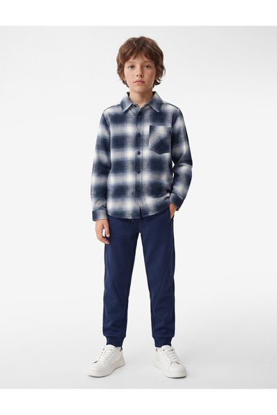 Koton Long Sleeve Single Pocket Buttoned Plaid Shirt