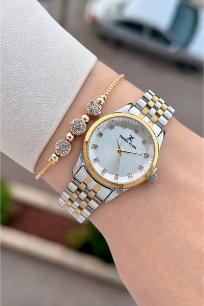 Daniel Klein Gold Metallic Color 2 Years Warranty 28 mm Women's Wristwatch