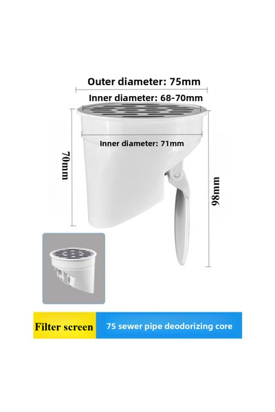 Choice1 1PC 75mm Automatic Closing Toilet Flange Ring Anti Leak Seal Odor Res...