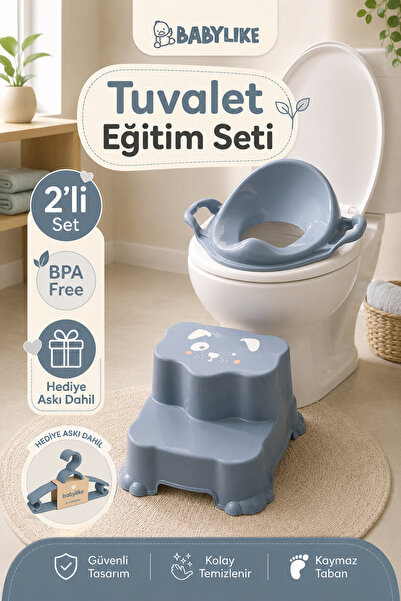 Babylike Tuvalete İlk Adım Seti-Bebek&Çocuk için Tuvalet Eğitimi-Kaydırmaz Ba...