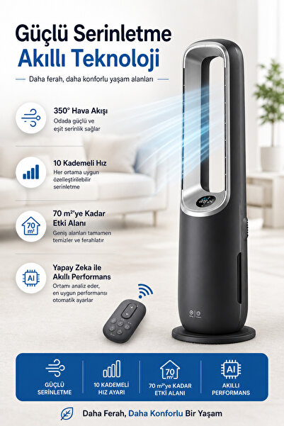 Philips 70 m² Akıllı Sensörlü Isıtıcılı HEPA Filtreli Otomatik Sessiz Hava Te...