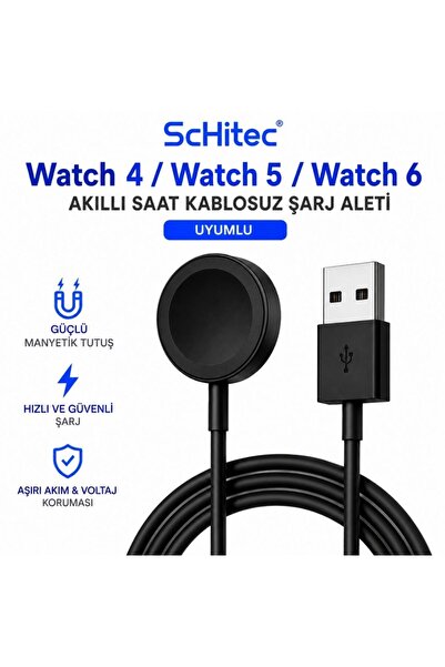 schitec Samsung Watch 4/Watch 5/ Watch 6 Uyumlu UsbA Girişli Fast Wireless Ak...