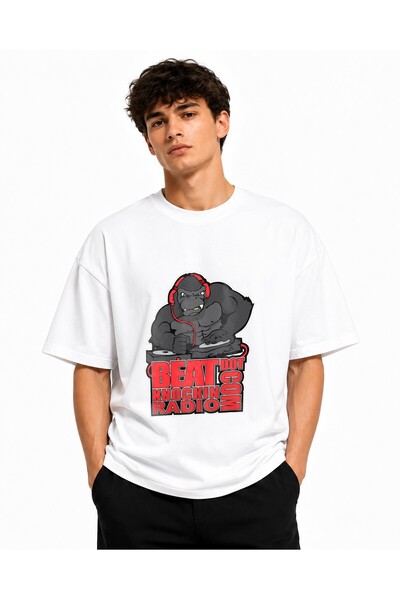 Inscriptie Ουνισέξ Βαμβακερό T-Shirt Υψηλής Ποιότητας  "DJ Gorilla "