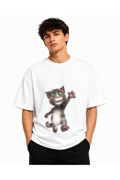 Inscriptie Ουνισέξ Βαμβακερό T-Shirt Υψηλής Ποιότητας  "Talking Tom, Γεια σου!"