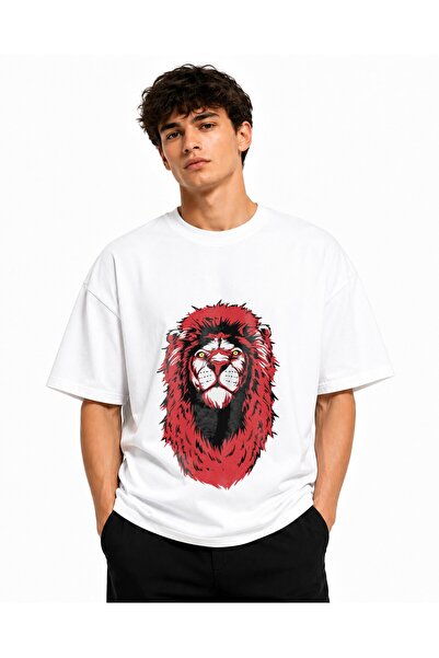Inscriptie Ουνισέξ Βαμβακερό T-shirt Υψηλής Ποιότητας "Κόκκινος και μαύρος λι...