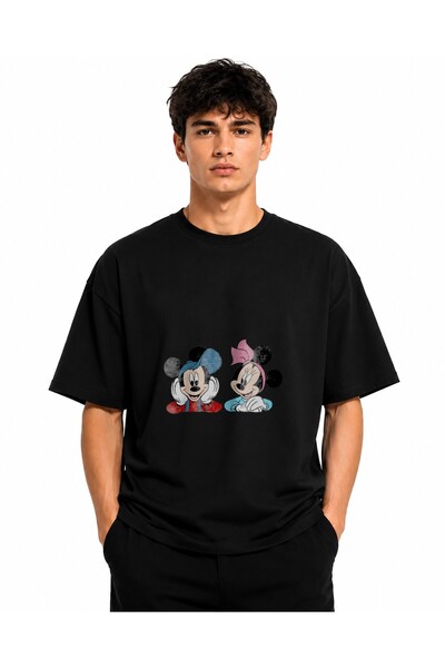 Inscriptie Unisex Βαμβακερό T-shirt Υψηλής Ποιότητας  "Μίκυ Μάους και Μίνι Μά...