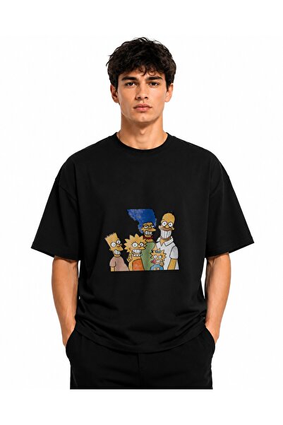 Inscriptie Tricou Unisex Bumbac Premium Casual " Bart Simpson and family "