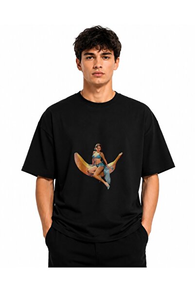 Inscriptie Tricou Unisex Bumbac Premium Casual " Banana & girl "