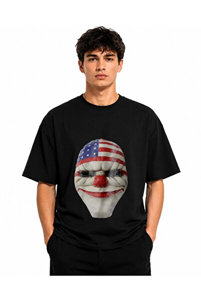 Inscriptie Ουνισέξ Βαμβακερό T-shirt Υψηλής Ποιότητας " Μάσκα κλόουν με αμερι...