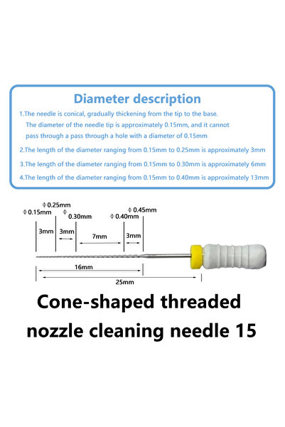 Choice6 above 0.20mm 3D Printer Nozzle Cone Thread Cleaning Needle-Used for c...