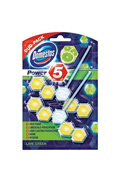 Domestos Odorizant de toaletă Power 5 Lime, 2x55g