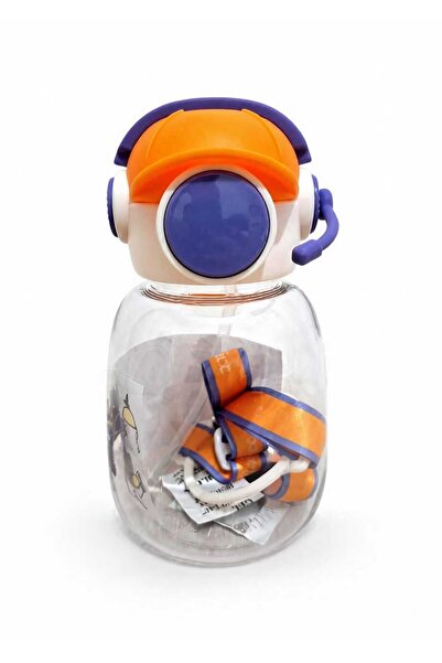Astronot Pipetli Çocuk Matarası 650/720 ml Askılı Suluk