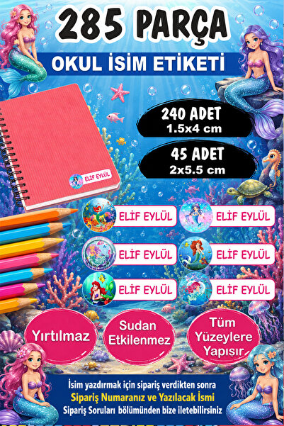 Kt Grup Okul Etiketi Kalem Defter Etiketi Özel Isim Yazılabilen Etiket Deniz ...